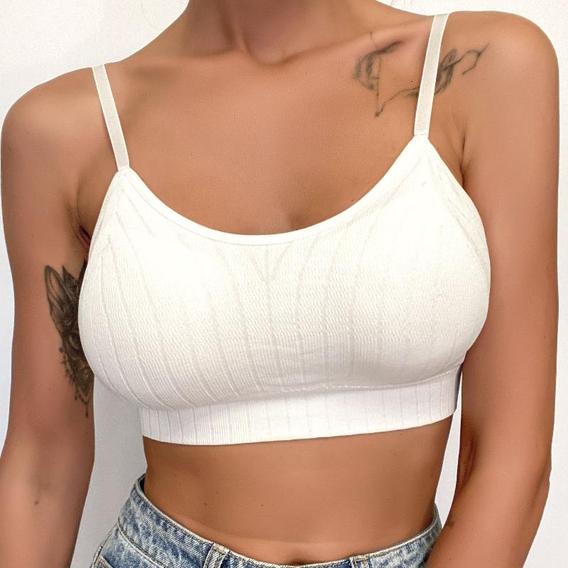 Women Seamless Sports Crop Top Sexy Bra Female Bralette Sleeveless Camis Crochet Tank Underwear Summer Lingerie Tube Top