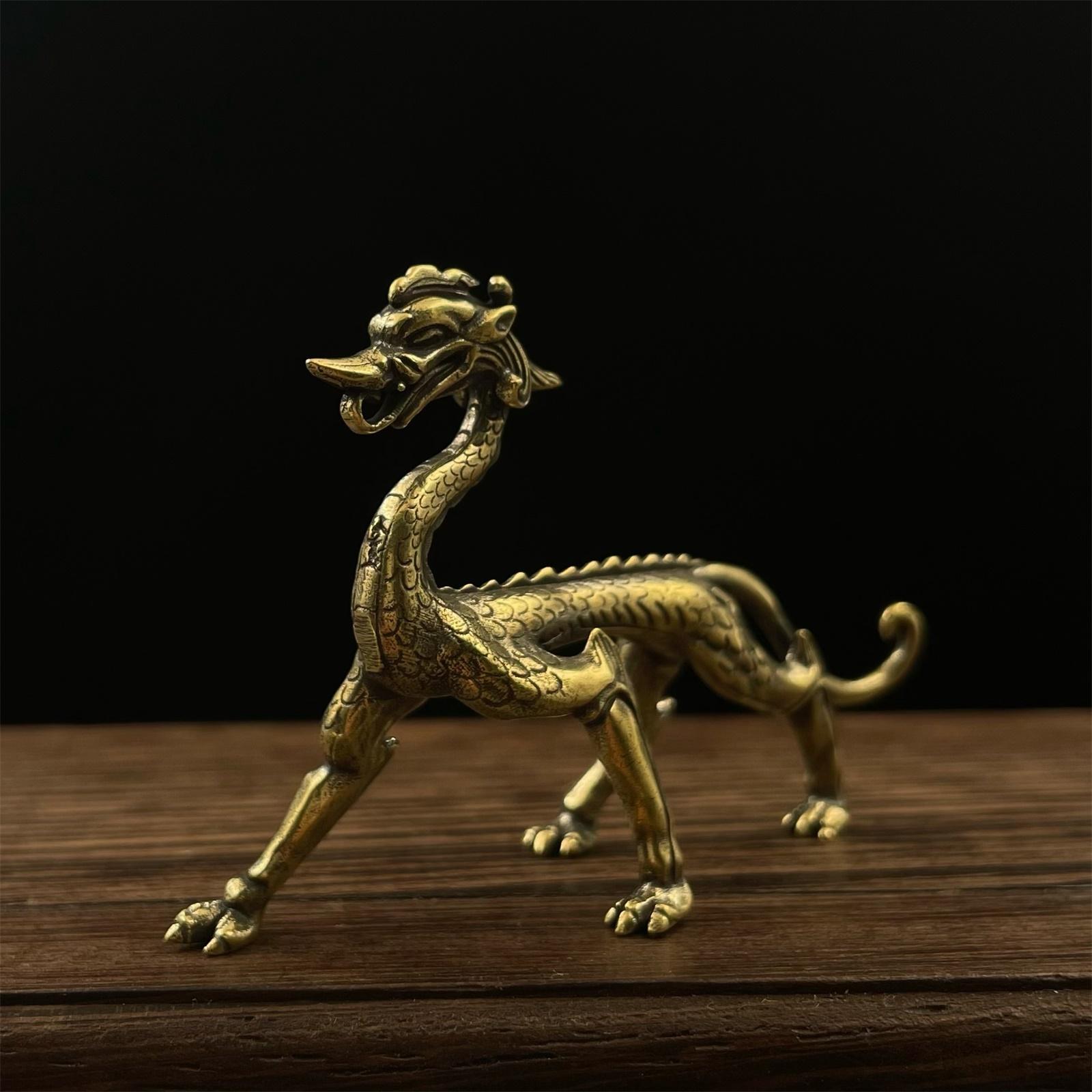 

Dragon Statue Dragon Ornament Craft Animal Collectible Figurine Dragon Figurine Tea Pet for Desktop Gift Bookshelf Decorative
