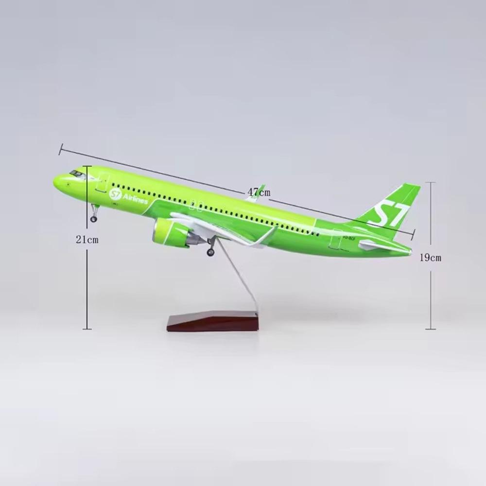 

1:80 Scale 47cm Airbus A320 NEO Siberia S7 Airlines Simulation Passenger Aircraft Model Toys With Wheels And Lights Collection