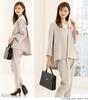 Suit Set Oversized Jacket and Tapered Pants Ceremonial Suit for Graduation and Entrance Ceremonies Suit Size 3L Greige [Addrouge] Women's - - -