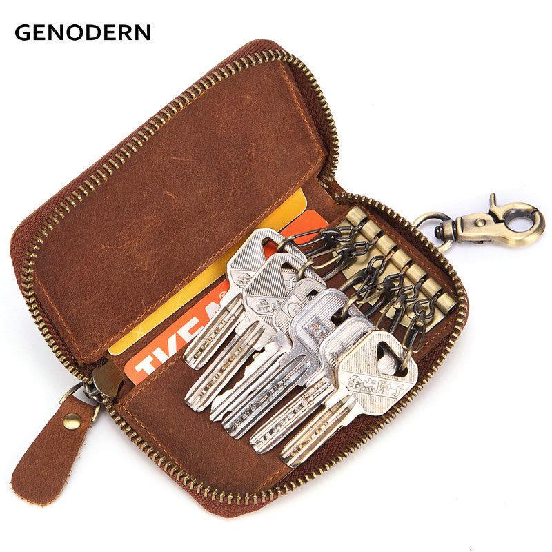 key bag card case chain holder for men women Cow Leather Pouch handmade black Z617 key bag card case chain holder for men women Cow Leather Pouch handmade black Z617