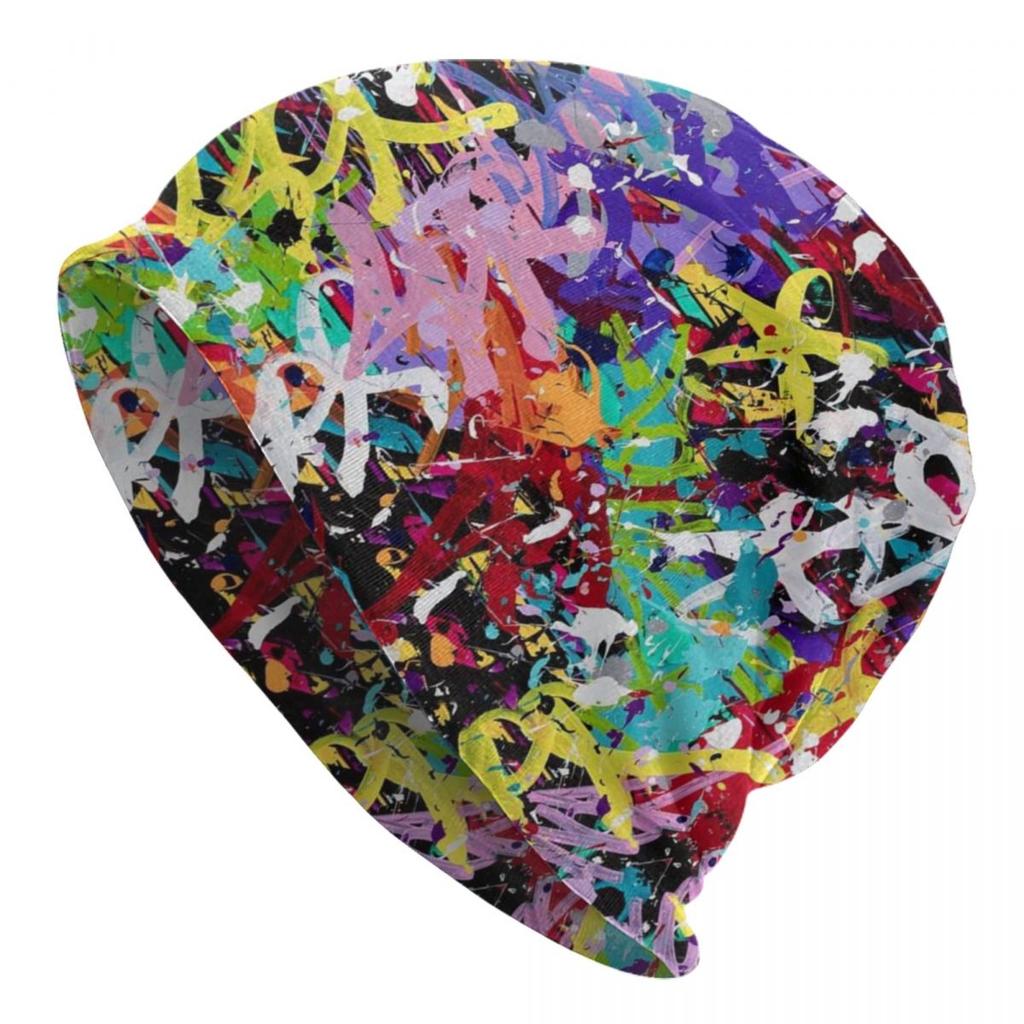 Abstract Street Graffiti Beanie Cap Unisex Winter Warm Bonnet Femme Knitted Hats Colorful Camouflage Skullies Beanies Hat