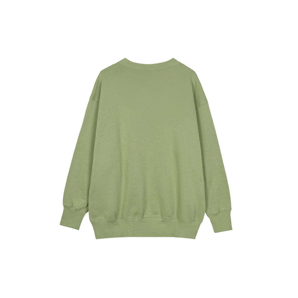 Nike Sportswear Phoenix Fleece Solid Logo Print Crewneck Long Sleeve Sweatshirt Women Sweatshirt Outdoor-Green DQ5734-334