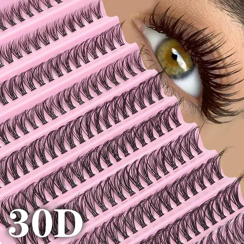 Popular Large Capacity 10-Row Self-Grafted Cluster Lashes: Dense, Fluffy, Segmented False Eyelashes from the European & American Series