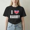 I Love Harrys England Flag Heart TShirt For Unisex Unisex Styles Funny Pure Cotton Tee Shirt T Shirts Plus Size Clothes