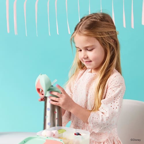 B.box Children's Insulated Water Bottle with Straw, 350ml Capacity, Keeps Drinks Hot or Cold, One-Push Operation, Top-Rack Dishwasher Safe [Authentic