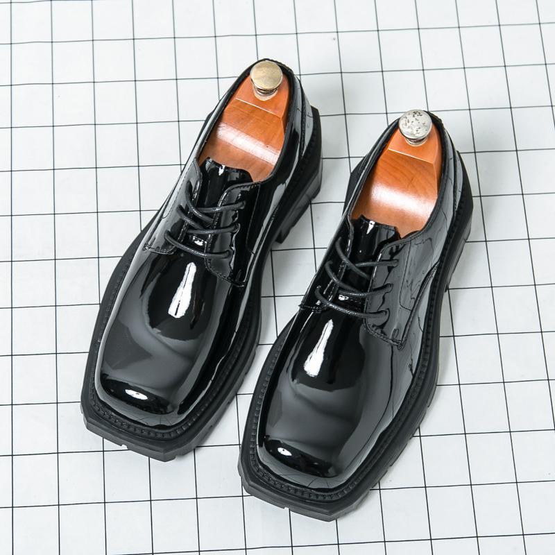 

Мужские туфли, туфли на толстой подошве, кожаные туфли на шнуровке, деловые мужские туфли, туфли Оксфорды на платформе, мокасины, повседневная обувь на платформе, мужские 38