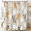 Adorable Rabbit Heart Shower Curtain Modern Bathroom Decor, Waterproof Fabric For Kids Bathing Room 72 X 72 Inches