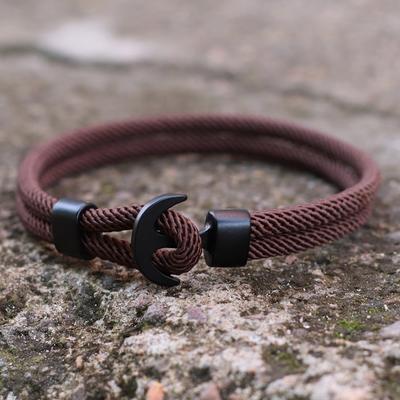 Milan Hand Rope Boat Anchor Hand-Woven Men's Bracelet Double Layer Rope Fashion Braclet Couple Black Braslet Gift