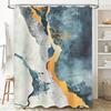Modern Bathroom Decor Shower Curtain Waterproof Abstract Design Print Water Drop Resistant for Bathtub Tubs Home Decoration Blue
