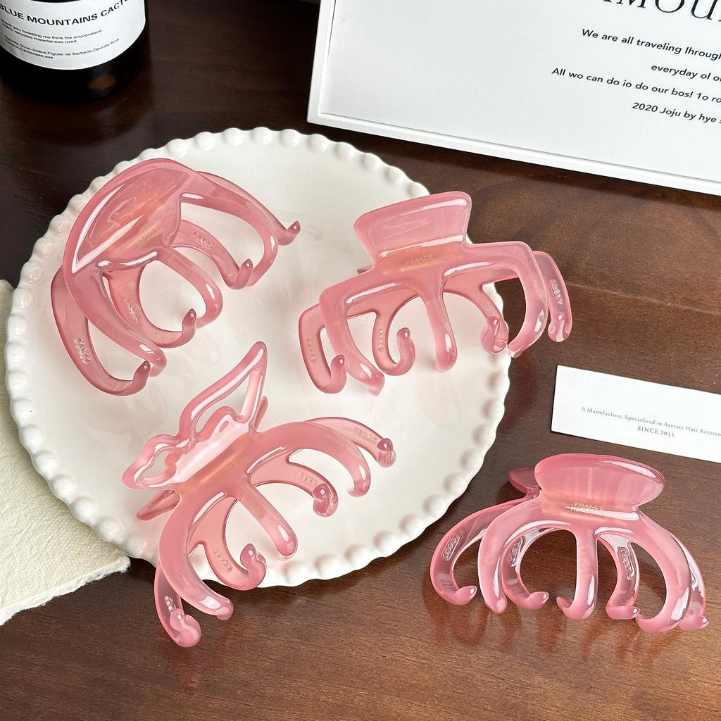 And Chic Stylish 4mm Acetate Hair Claw Clip With Elegant Gold Accents