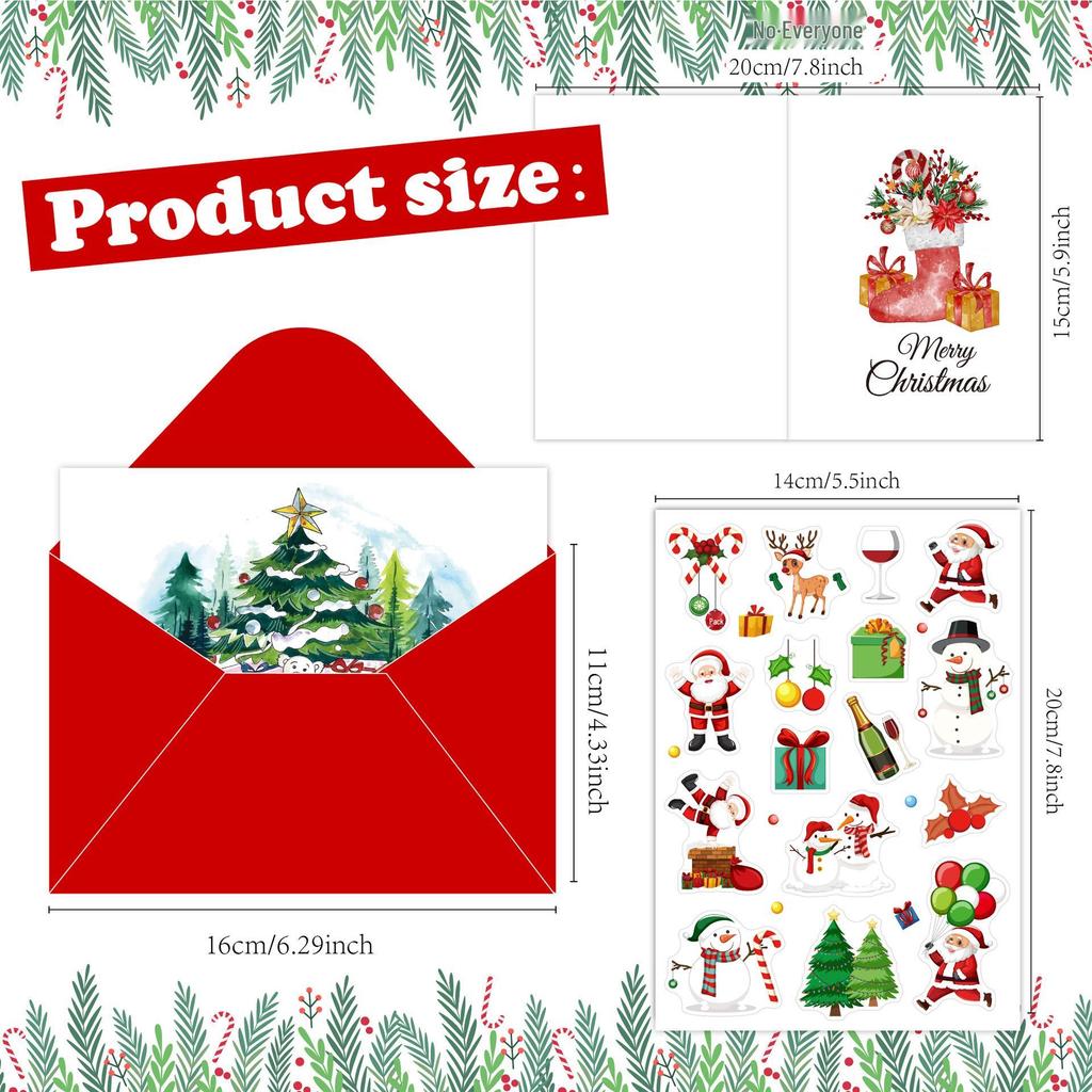 English-Style Cross-Border Christmas Card Set: Folded Holiday Cards with Envelopes for DIY Handwritten Blessings