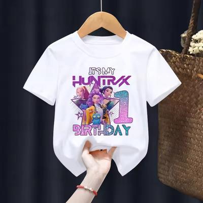 Summer Kpop Demon Hunters Children's Clothing Short Sleeve Number T-shirt Comfortable Soft Boys Girls T-shirt