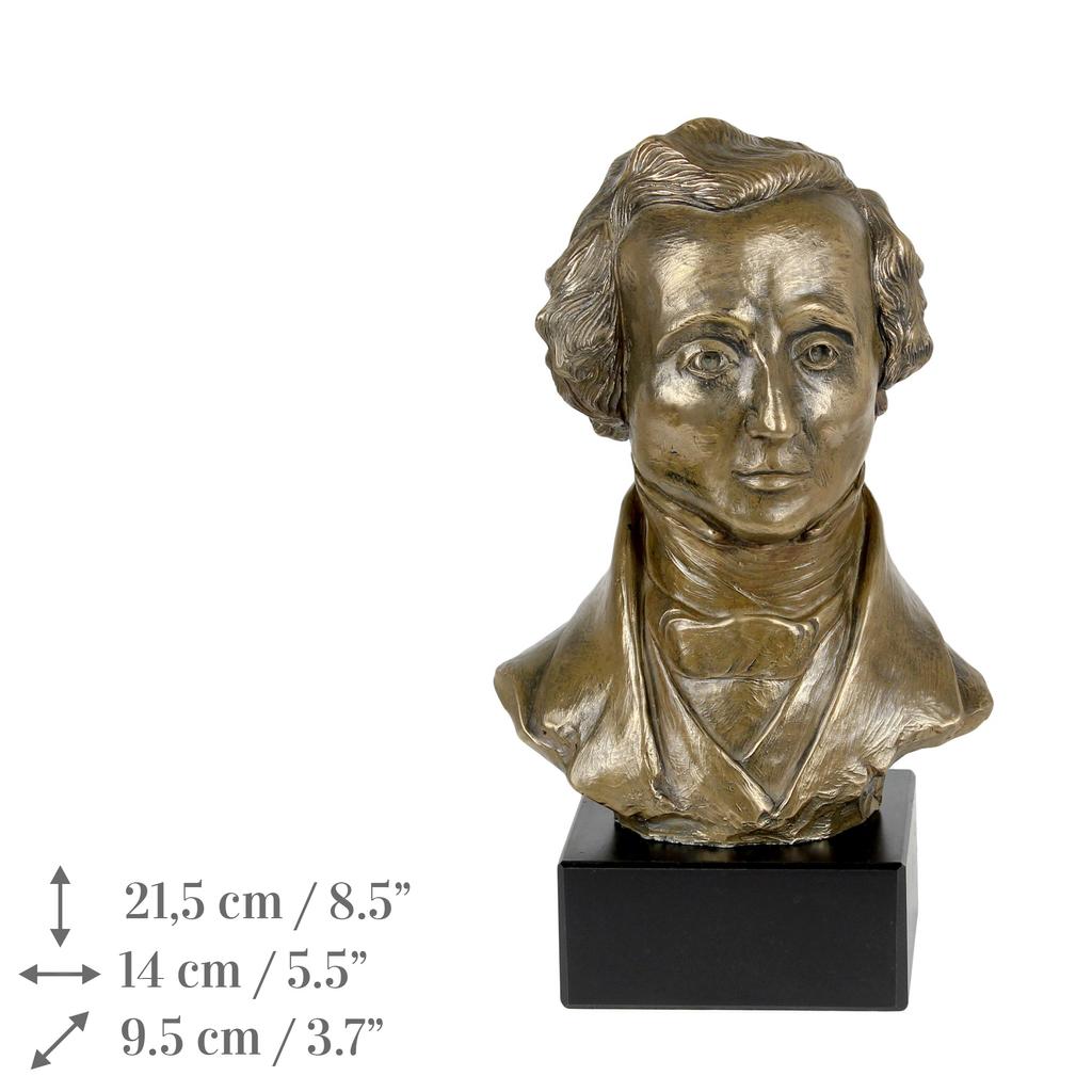 Felix Mendelssohn - marble bust, statuette of a famous person, decoration for office, school, and hotel by the Art-Dog brand