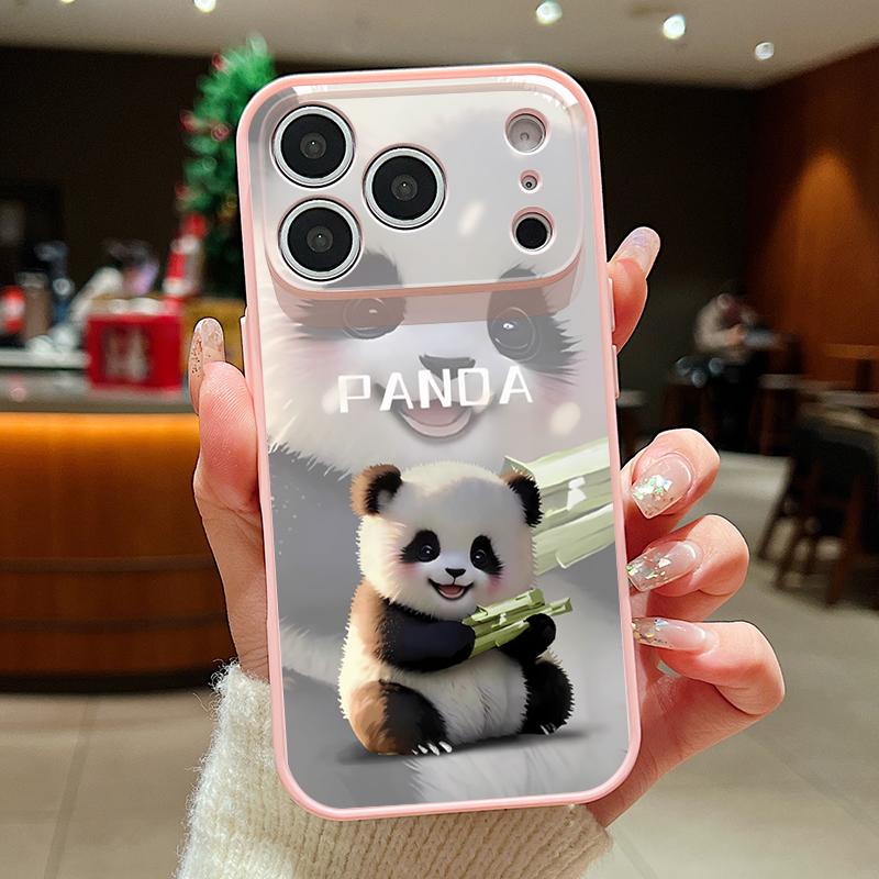 Magnetic For Magsafe Case For iPhone 17 Pro Max Lovely Baby Panda Pattern Skin Feeling Cover For iPhone 16 15 14 13 Pro Max