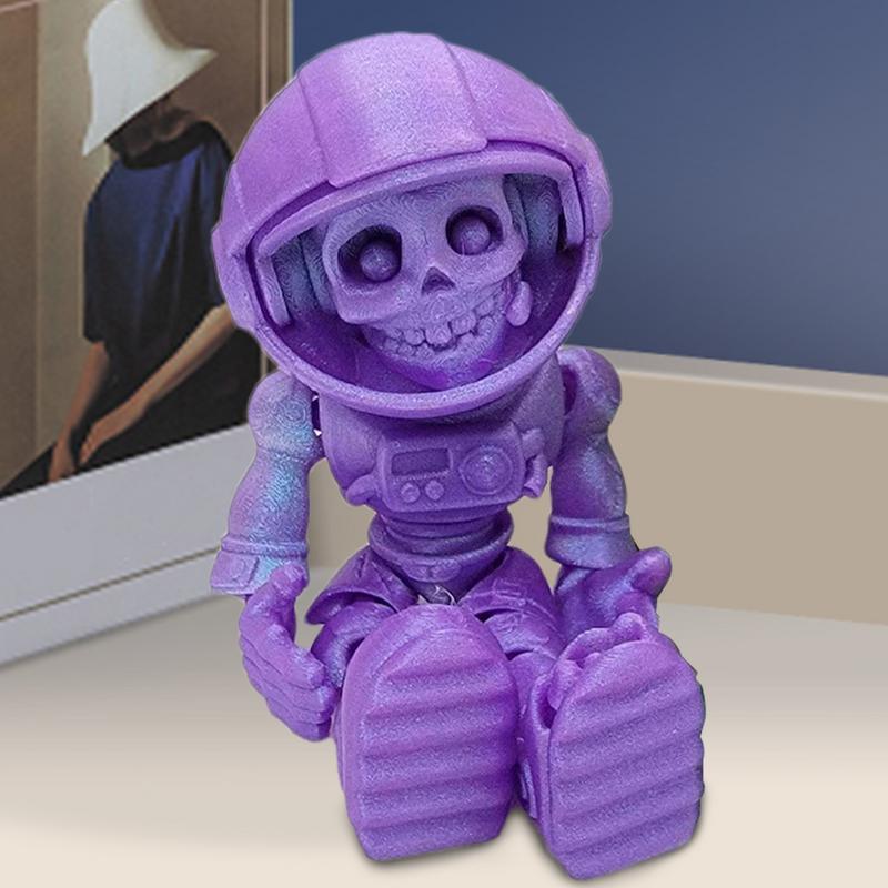 3D Printed Articulated Skeleton 3D Printed Astronaut Statue Room Astronaut Decor Figures Desktop Decoration Movable Joints For