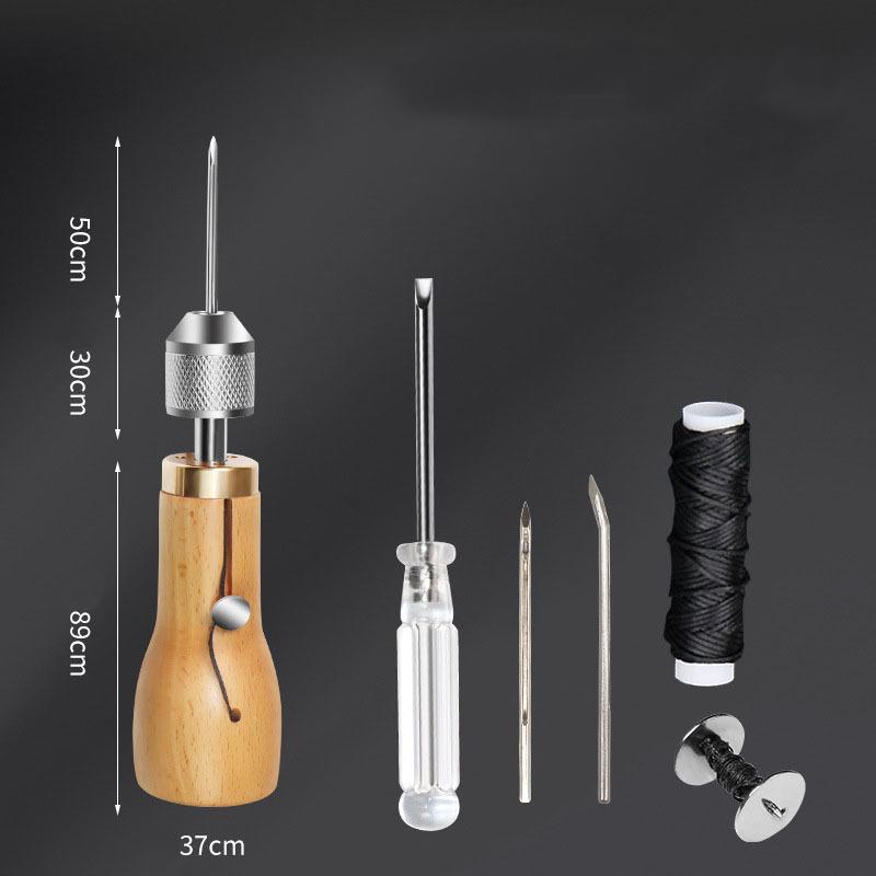 DIY Leather Sewing Awl Kit Waxed Thread Hand Sewing Tools Leather Craft Edge Stitching Belt Strips Shoemaker Canvas Repair Tools