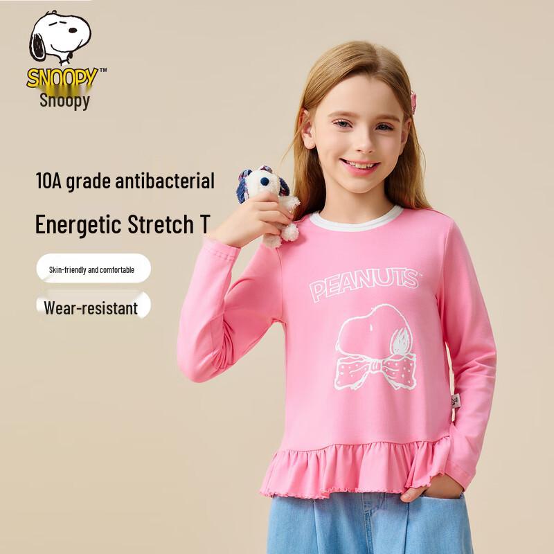 Модная длинная футболка для девочек SNOOPY 140