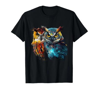 Eule Musik Bunt Vogel Kopfhörer Kunst Tier Eule T-Shirt