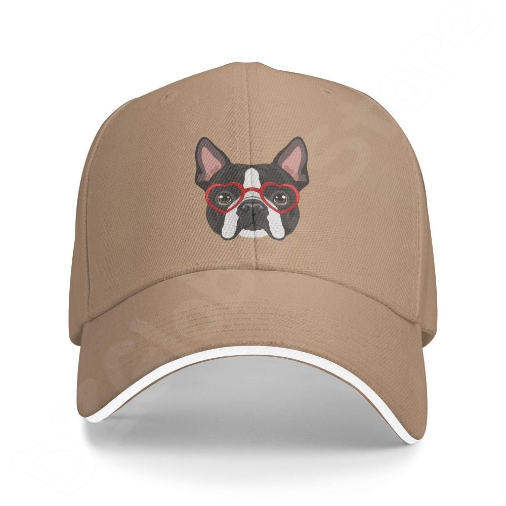 Denim-Kappe, Boston Terrier-Hund, Baseball-Dad-Cap, klassisch gewaschen, 100 % Baumwolle, verstellbar, lässig, Sport, für Unisex, Damen, Mütze