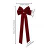 Samt-Haarspange für Damen, elegant, handgefertigt, schwarz, rot, grün, Doppelschleifen, Haarspange, lange Quaste, Haarschmuck, Weihnachtsgeschenk