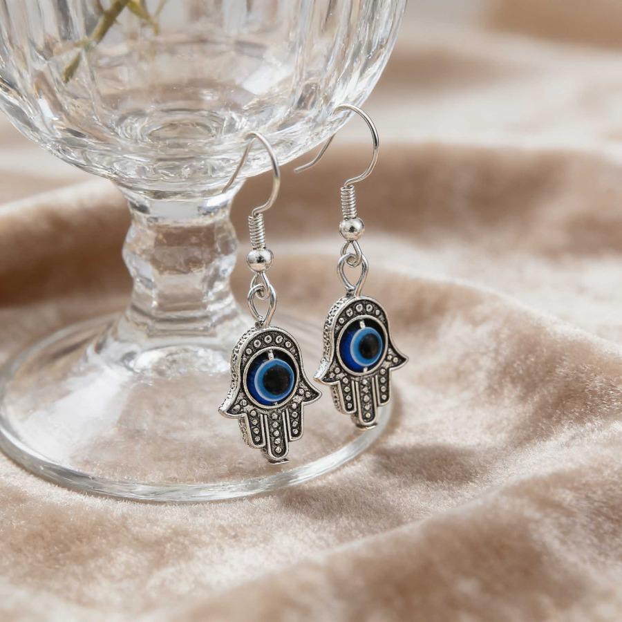 Hand of Fatima Turkish Blue Evil Eye, Suitable for Daily Wear, a Year-round Accessory