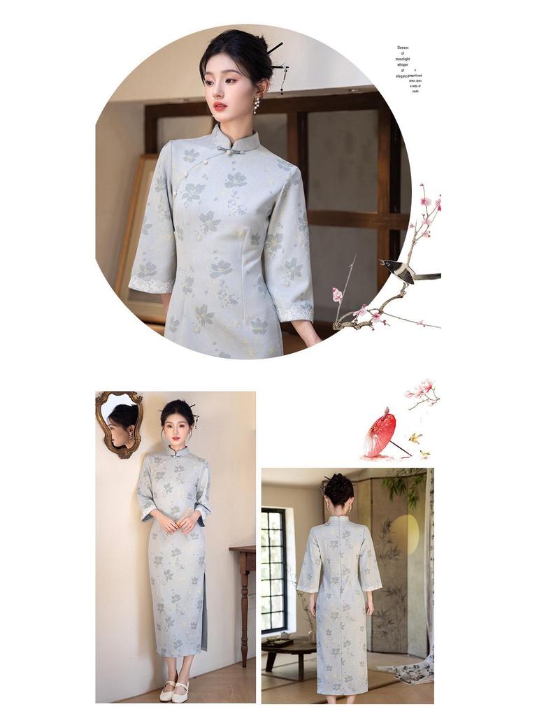 New Retro Chinese Style Slimming Cheongsam - Young & Elegant Autumn/Winter Edition