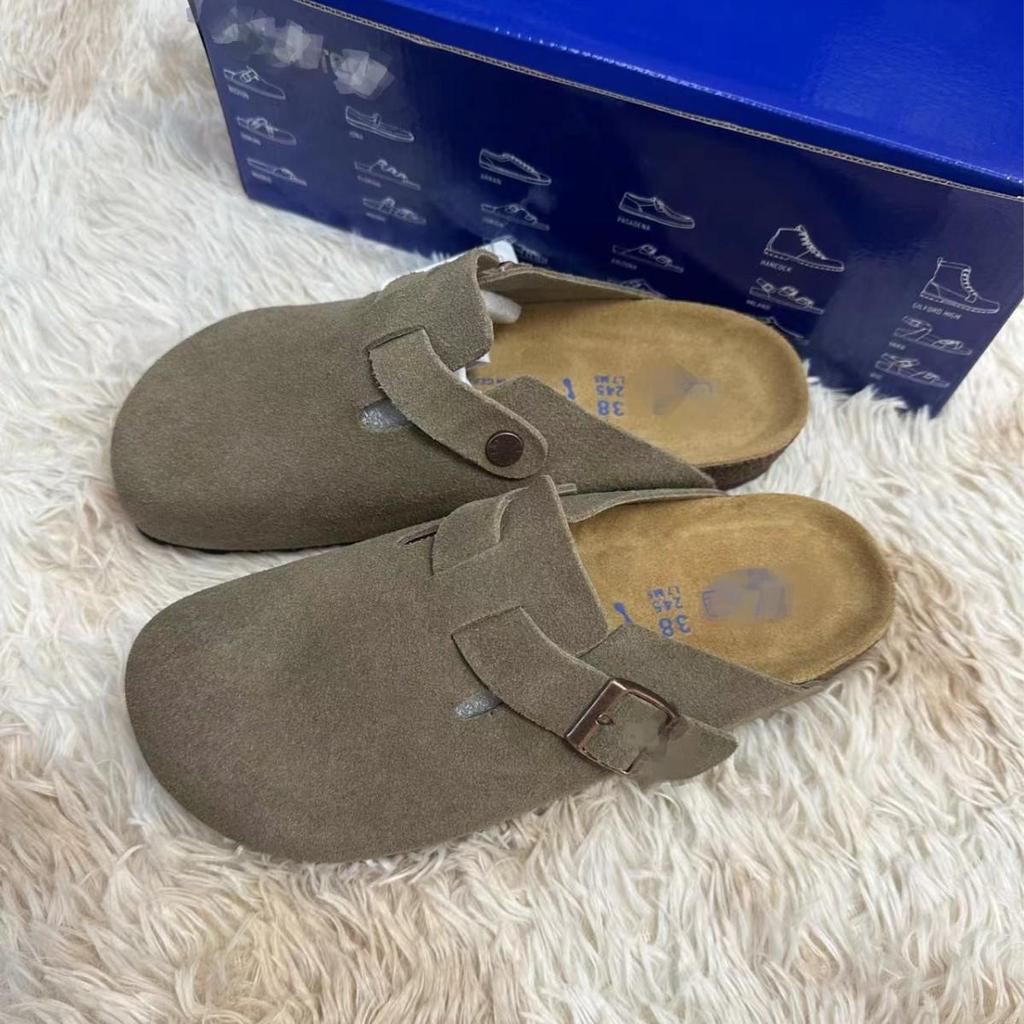 Men’s BK Genuine Leather Retro Toe Semi-Slippers - New, Versatile, and Comfortable Birkenstock Shoes
