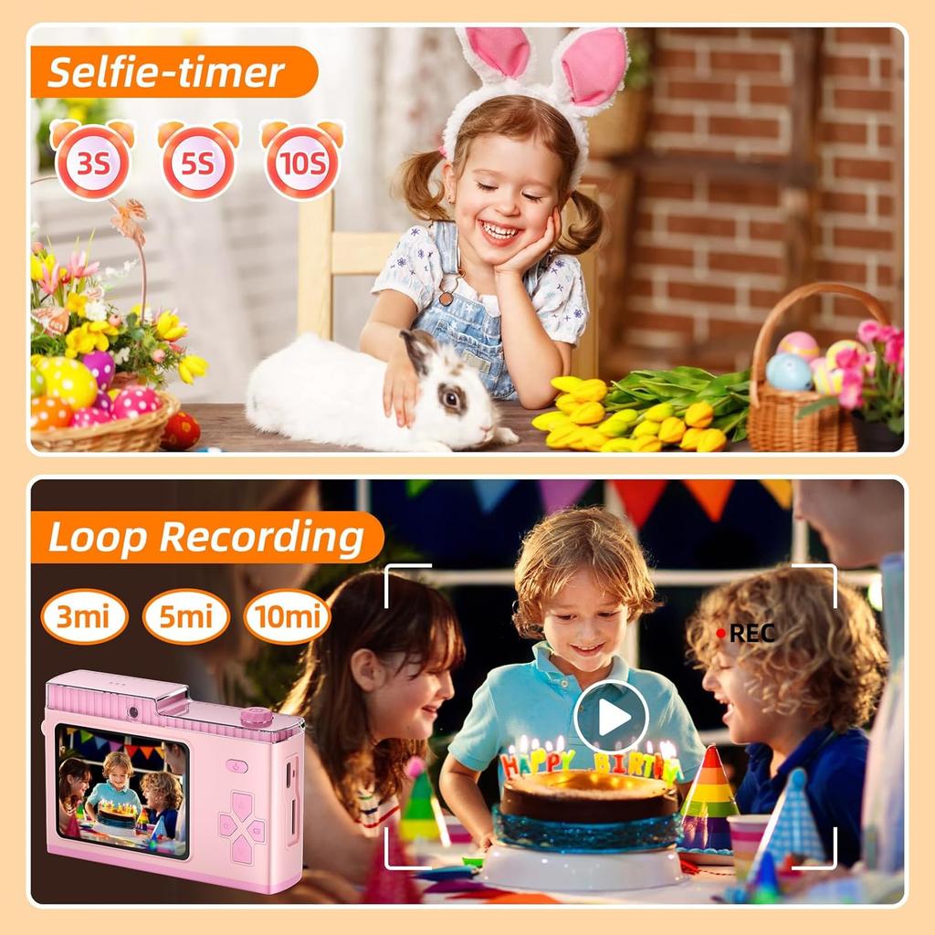 Digital Camera, 1080P FHD Video Camera for Photography, 48MP Point and Shoot Digital Cameras with 32GB Card, Compact Digital Camera with Front and