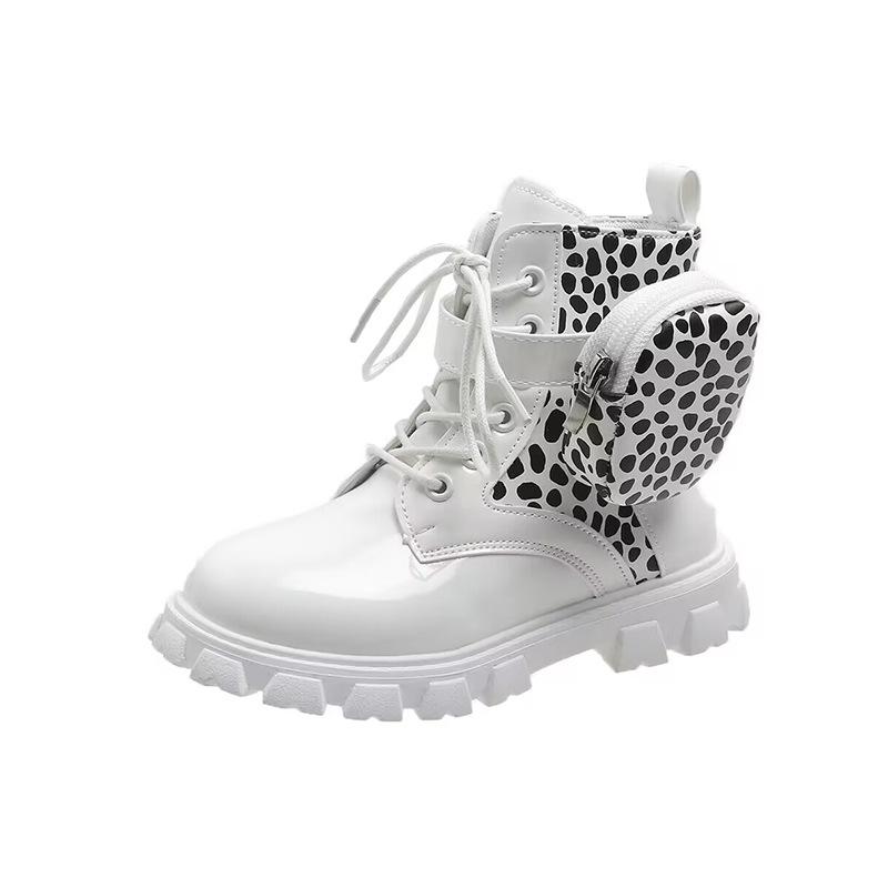 Boys And Girls Baby Pocket Martin Boots Round Head Side Zipper Short Fashion Boots