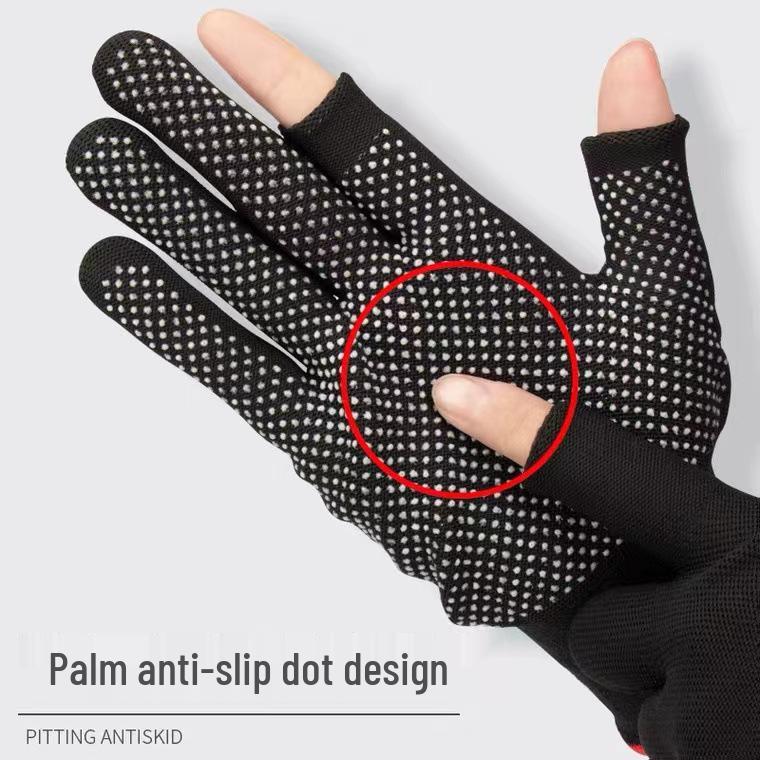 Men's & Women's Wear-resistant, Non-slip, Sun-protection Cycling & Labor Gloves - Two-finger Exposure, Four Seasons Suitable