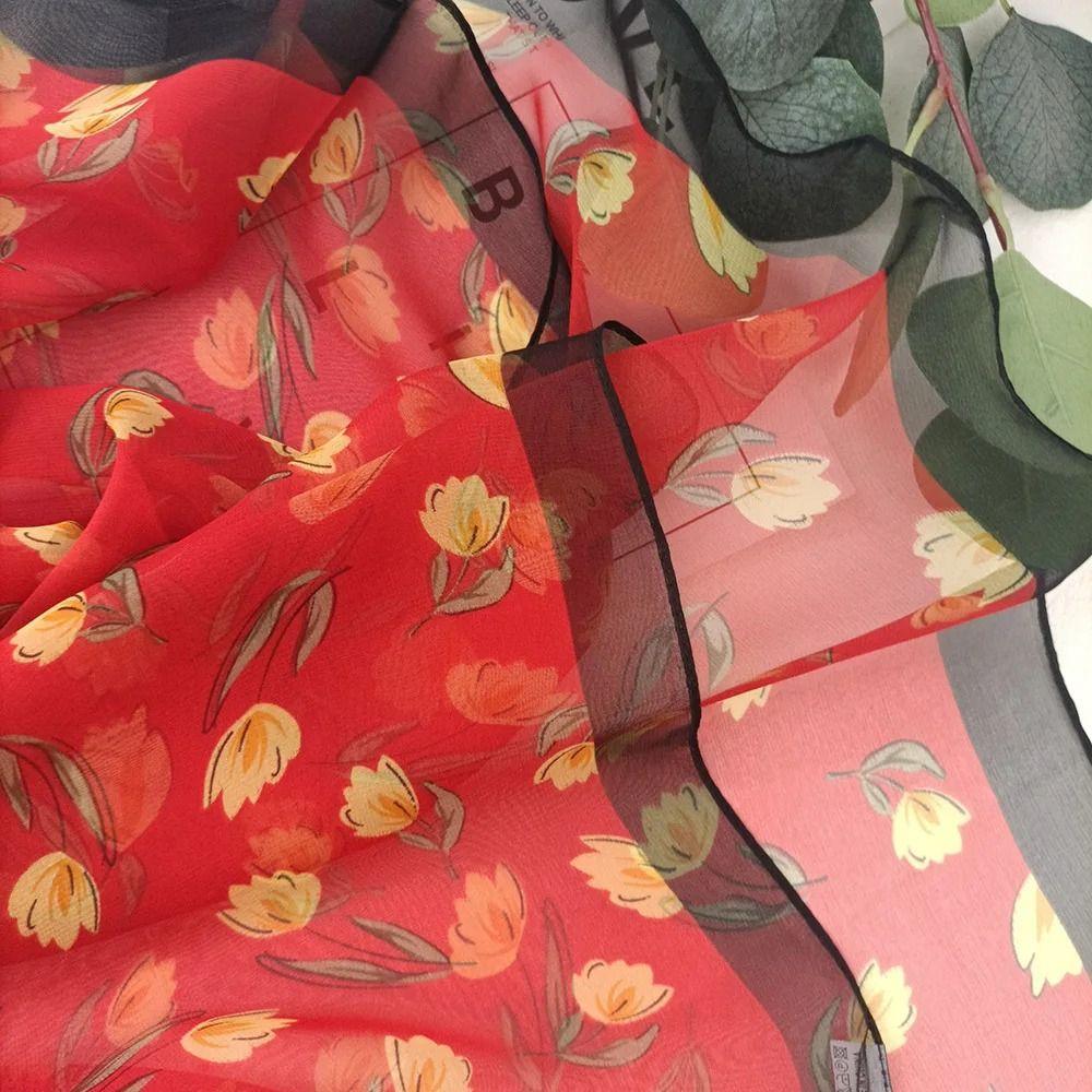 1Pcs Chiffon Georgette Silk Scarf Elegant Bandana Scarf Durable Headband Shawl Summer Beach