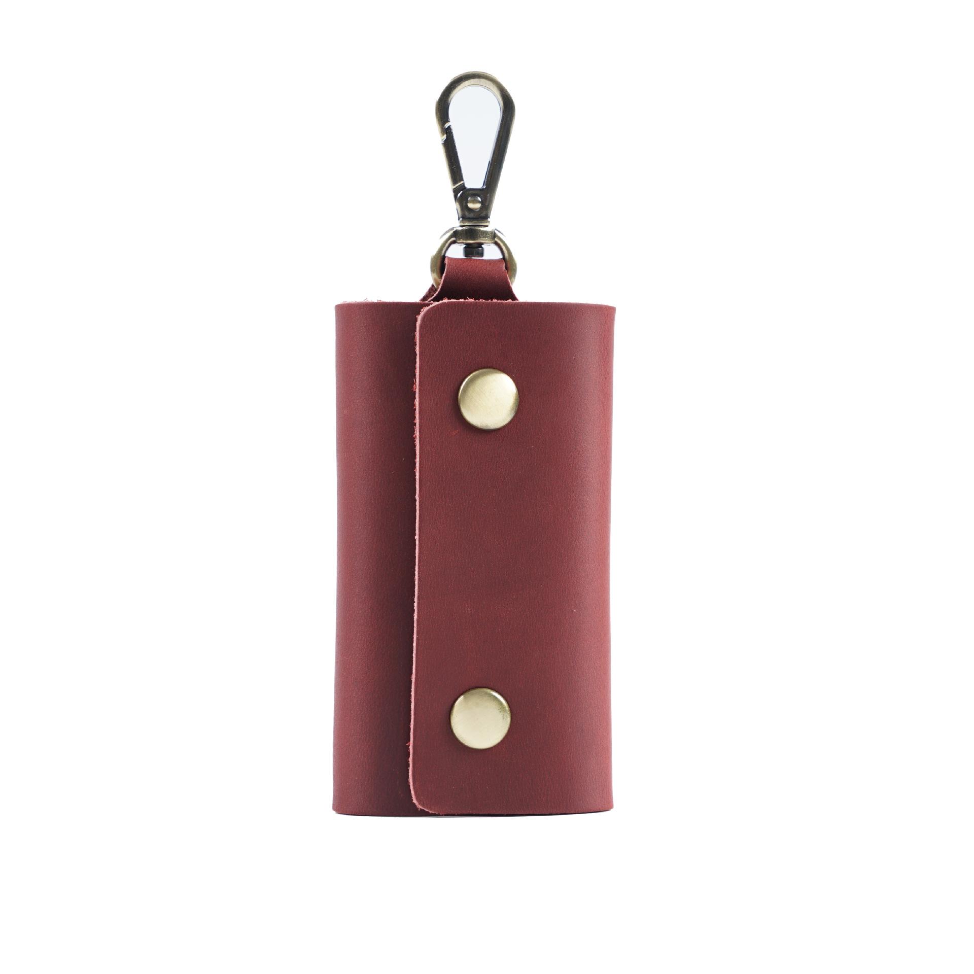 Porte-clés en Cuir Véritable Fait Main - Pochette Organiseur pour Homme avec Emplacement Carte, Étui à Clés et Portefeuille de Concierge (Cadeau prêt)