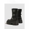Height-increasing Thick-soled and Thin Medium Boots Women's 2025 Spring New Belt Buckle Fashion Boots Leather High-heeled Niche Short Boots