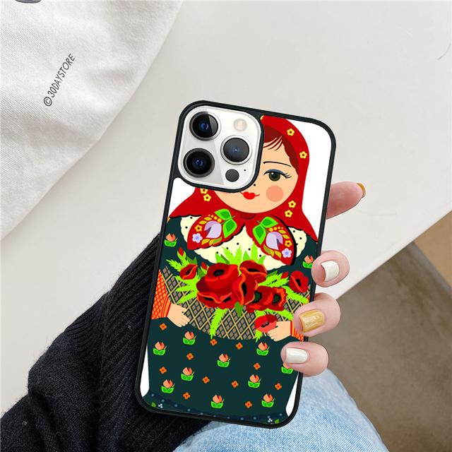 Babushka Matryoshka Red Russian Doll Phone Case Cover For iPhone 17 Air 15 16 14 13 Pro Max 12 11 Pro Max Max Plus