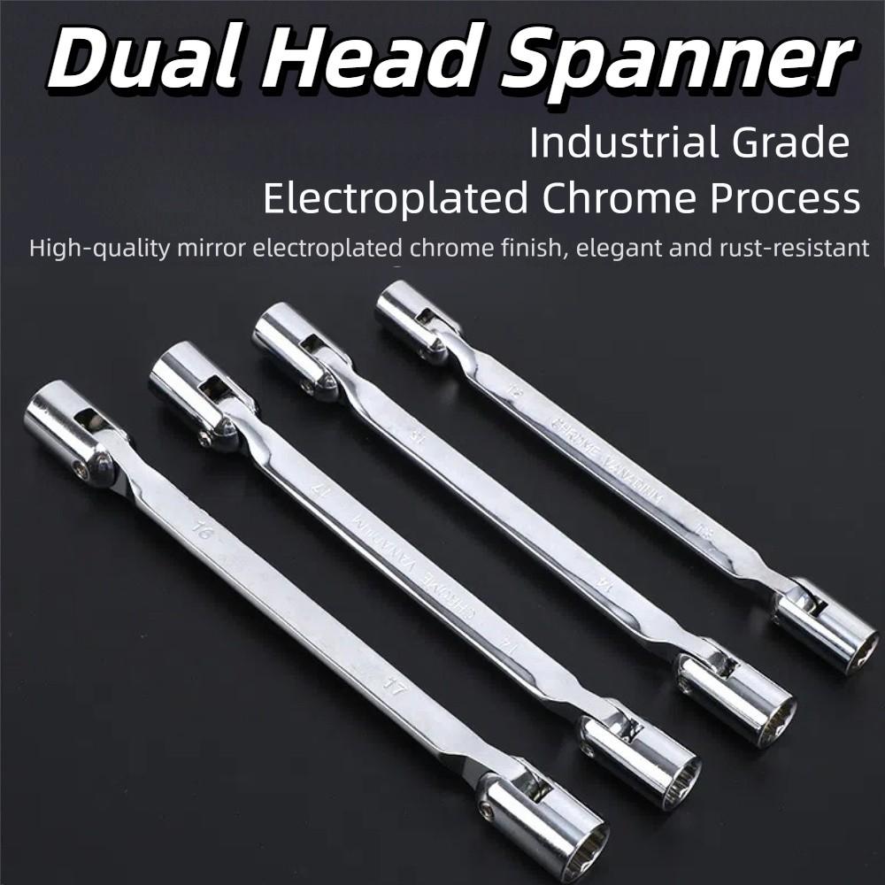 Adjustable Dual Head Spanner Double Head Swivel Head Socket Wrench Wrench Spanner Tool Household
