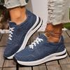 Women's Lightweight Casual Sneakers - Breathable Fabric Upper, Rubber Sole, Round Toe & Lace-Up Closure, All-Season Comfort for Casual Attire