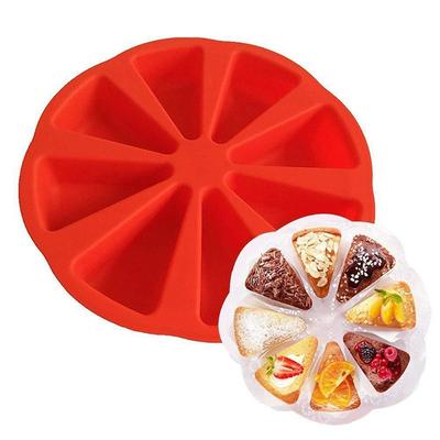Silikon Kek Kalıbı 8 Izgara Şekli Üçgen Mutfak Pizza Tabağı Pişirme Kabı Yapışmaz Ekmek Kendin Yap Pişirme Pasta Kek Kalıpları