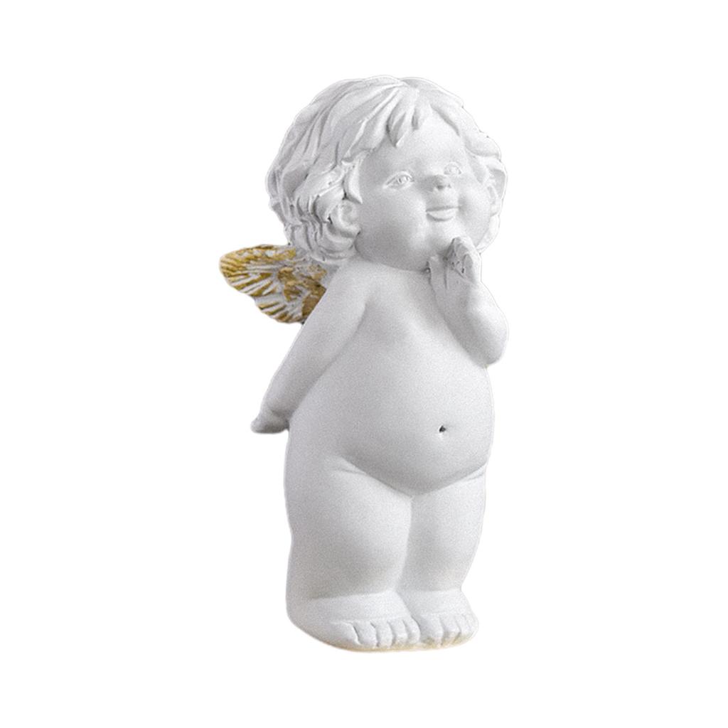 Cherub Sculpture Baby Angel Statue, Modern, with Wings Cupid Figurine Little Angel Decoration for Indoor Garden Home Decor