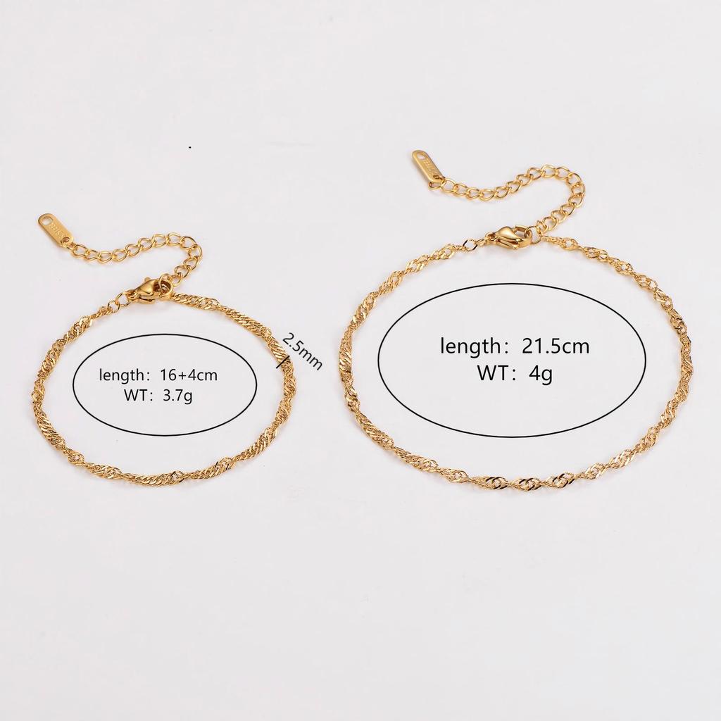 Versatile Korean-Style Water Wave Bracelet/Anklet - Elegant Women's Jewelry