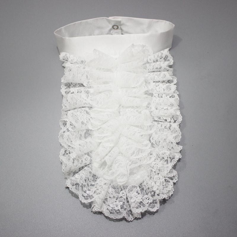 Ruffle Lace Neck Tie Shirt Front Detachable False Collar Necktie Stage Performance Party Multi-Layer Neckwear Neck Collar