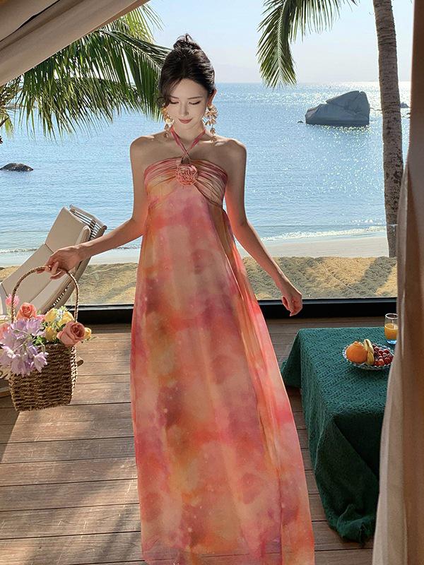 

Vibrant Women s Spaghetti Strap Dress - Unique Design & Colorful Style Medium