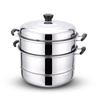 Stainless Steel Three-Layer Steamer with Tray and Soup Pot for Induction Cookers