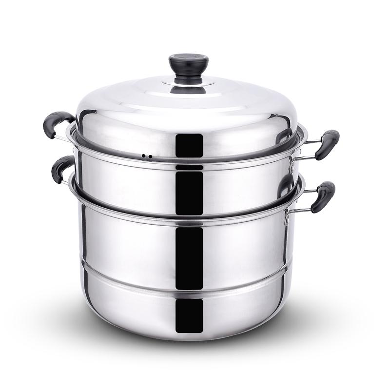 Stainless Steel Three-Layer Steamer with Tray and Soup Pot for Induction Cookers