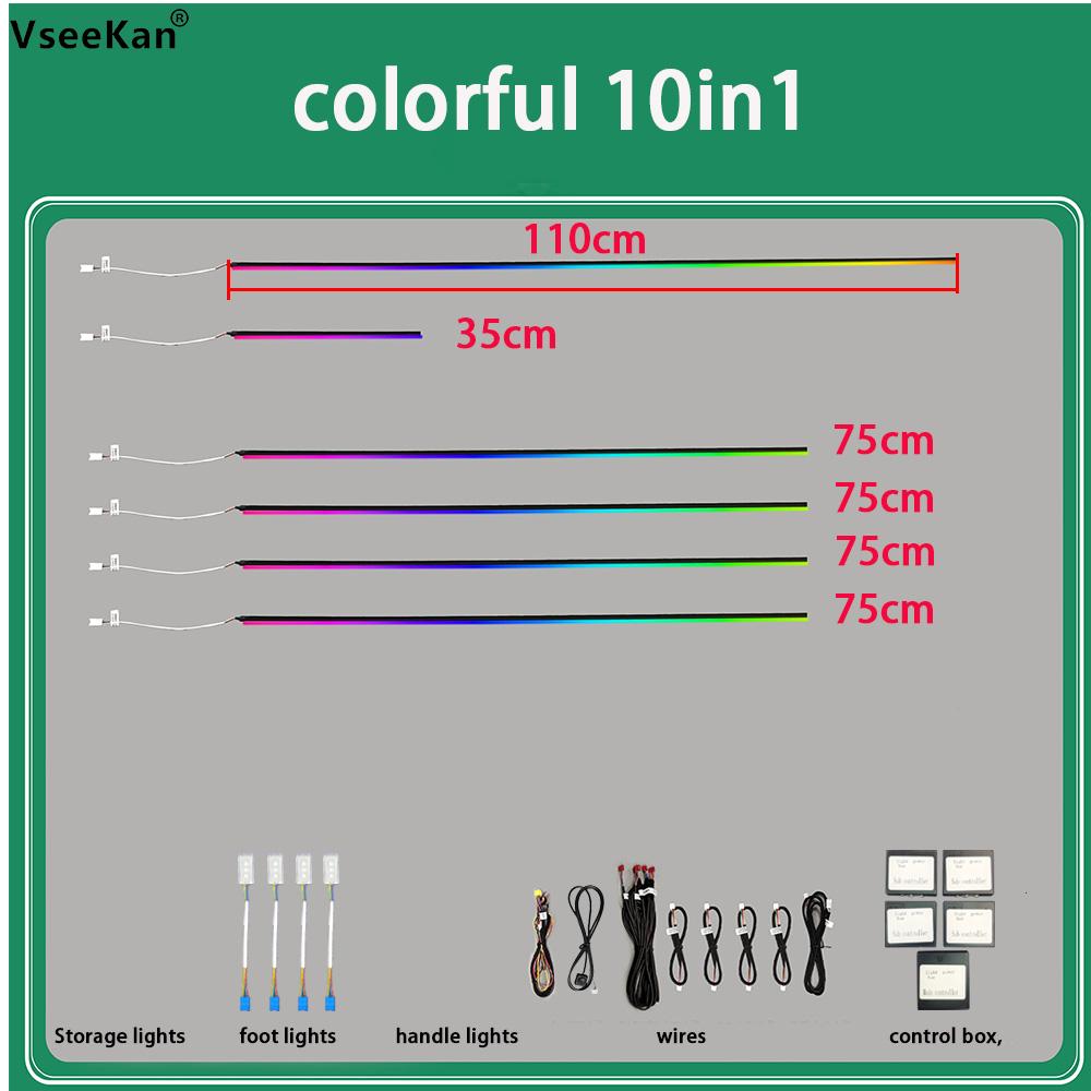 Car Ambient Light 24in1 22in1 18in1Dual Zone Symphony Interior LED Full Color RGB Neon Acrylic Strip Atmosphere Lighting Kit App