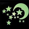 Stars Moon Sun Luminous Glow In The Dark Fluorescent Home Wall Stickers Decal (11 Stars +1 moon)/set