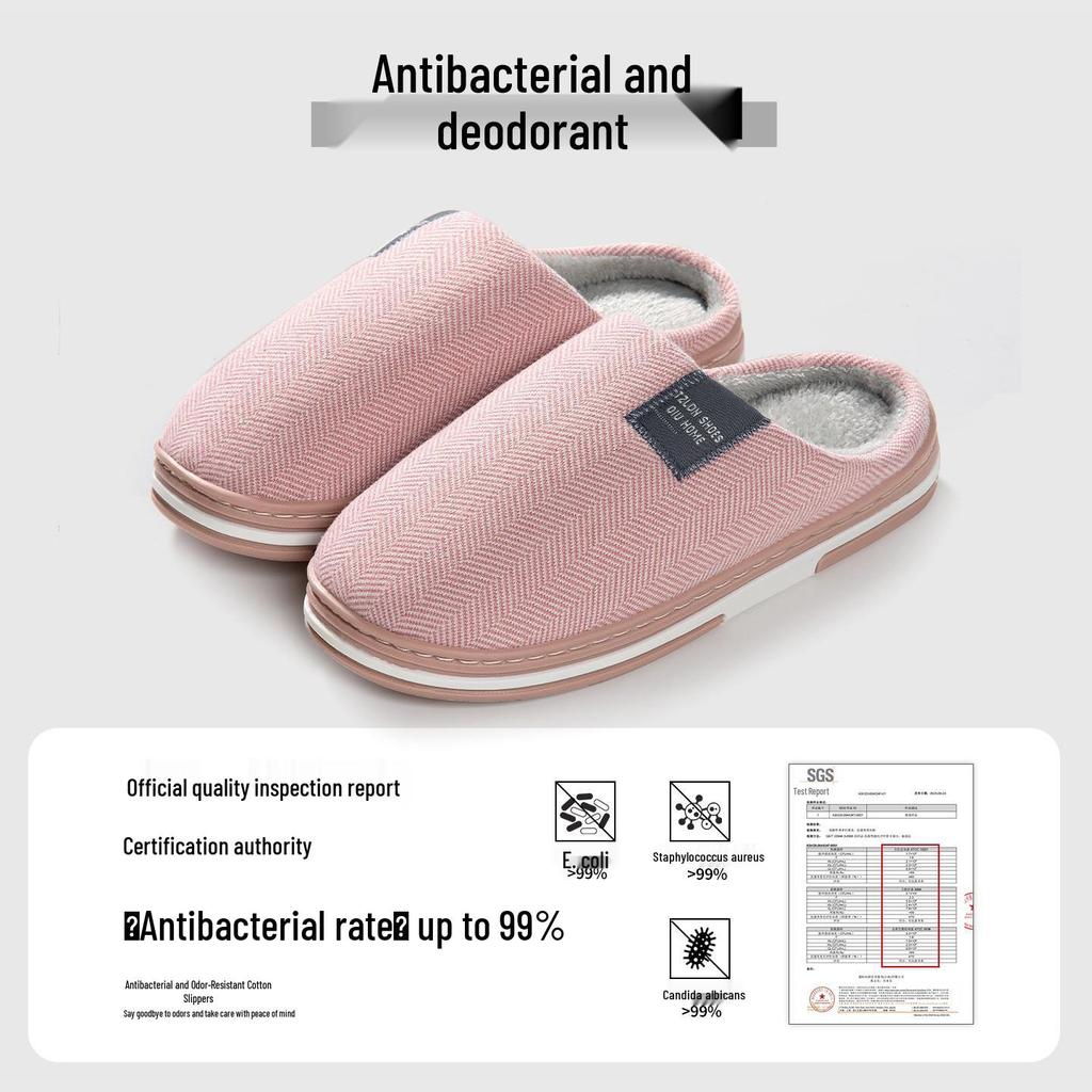 Nordische minimalistische Winter-Baumwollpantoffeln: TPR Rutschfest, Verdickte Wärme für Männer & Frauen, Ideal für den Innenbereich