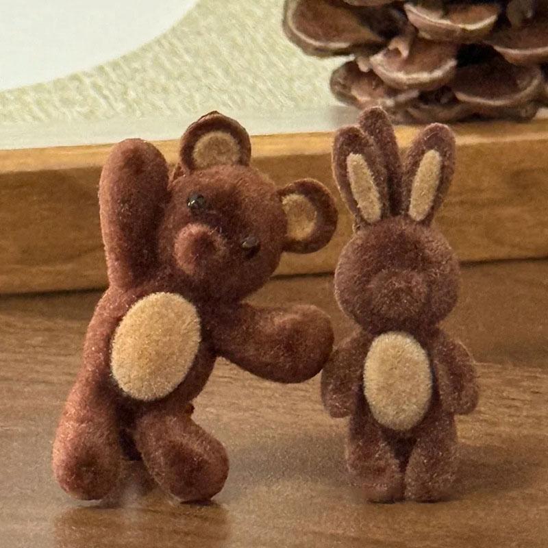 1PC Cute Waving Little Velvet Bear Hairpin Delicate Compact Duckbill Clip for Bangs And Side Hair Accessory