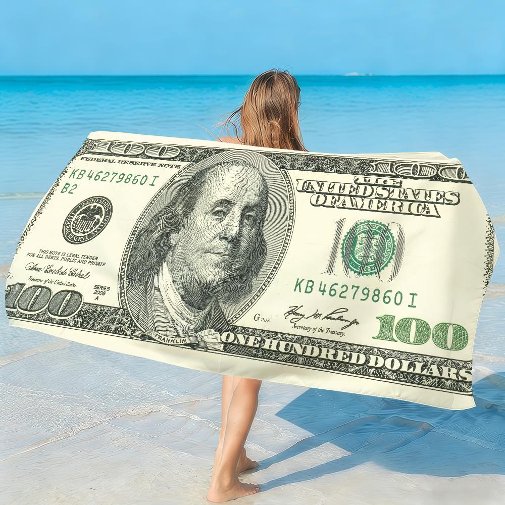 Textilien Art Usa Dollar Towel Soft Lightweight Anti-Sand Large Beach Towel Quick-Drying Bath Sports Family