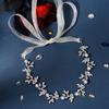 Handmade Pearl Leaf Soft Chain Bridal Headband Wedding Hair Accessories Elegant Bride Hair Band For Ceremony